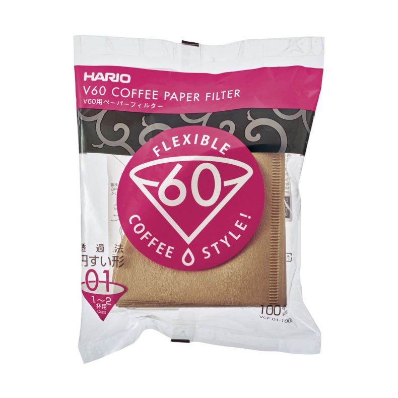 Hario V60-02 - 100 stk Papirfilter Natural/Ubleget